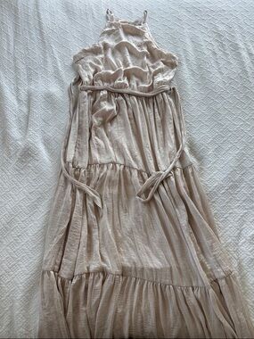 She + Sky Soft Blush Halter Maxi Dress